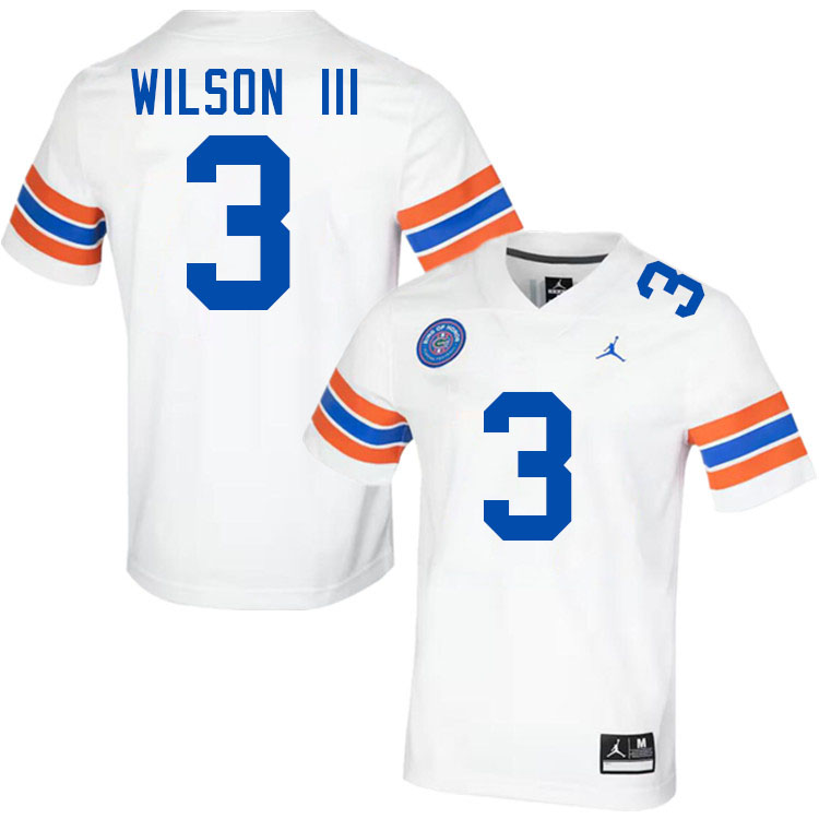 Eugene Wilson III Florida Jersey,Florida Gators #3 Eugene Wilson III Jersey Youth Uniforms-Throwback White